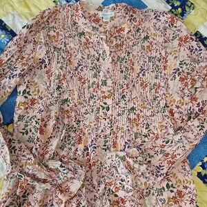 SUNDANCE Women's Long sleeve floral pink Top, Size Small